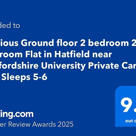 Spacious Ground Floor 2 Bedroom 2 Bathroom Flat In Hatfield Near Hertfordshire University Private Car Park Sleeps 5-6 Exterior foto