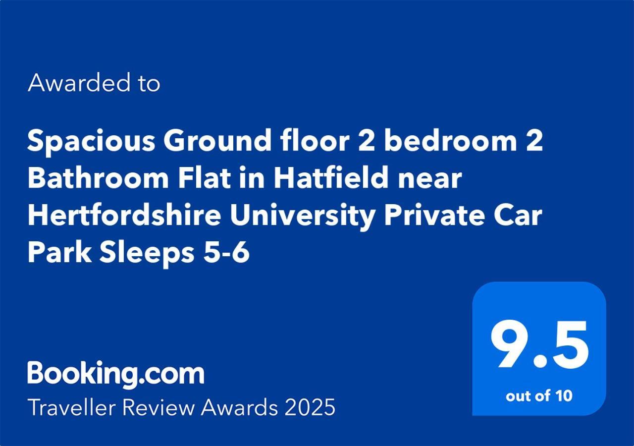 Spacious Ground Floor 2 Bedroom 2 Bathroom Flat In Hatfield Near Hertfordshire University Private Car Park Sleeps 5-6 Exterior foto